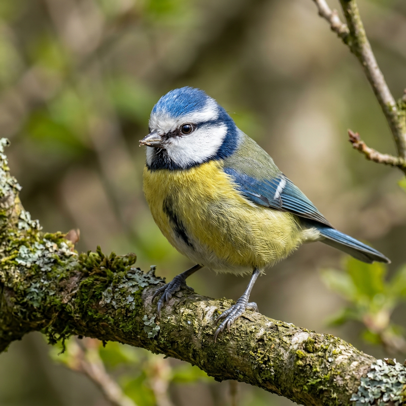 Blaumeise (Cyanistes caeruleus), KI-Illustration