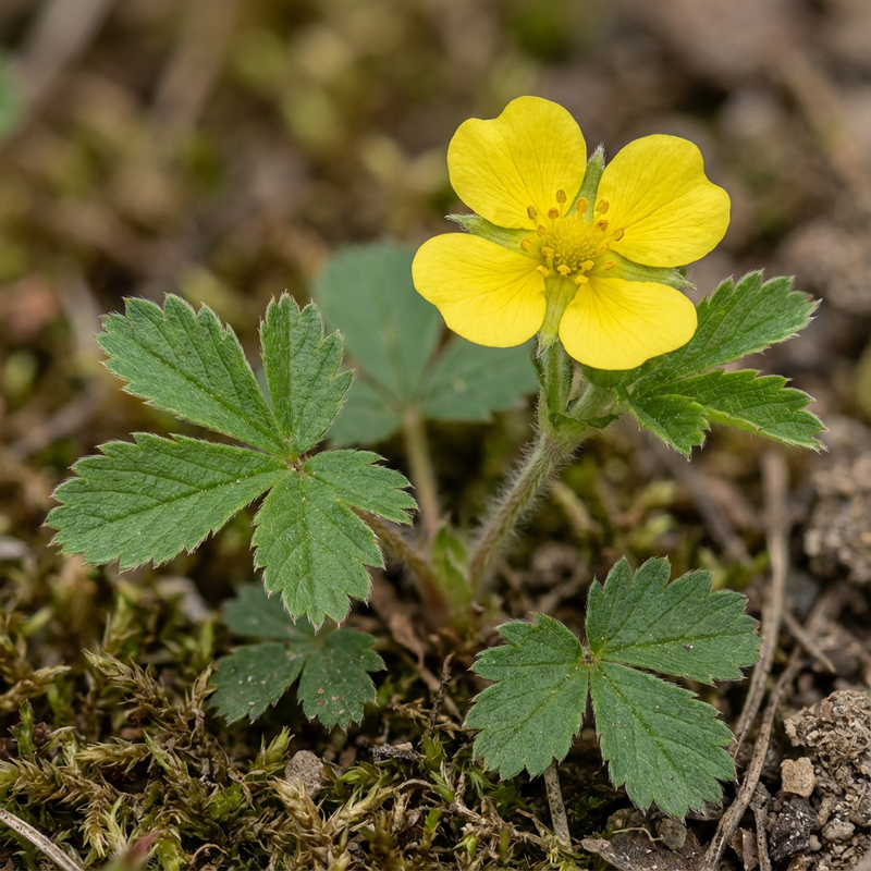 Blutwurz (Potentilla erecta), KI-Illustration