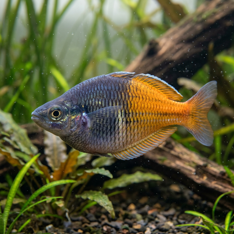 Boesemans Regenbogenfisch (Melanotaenia boesemani), KI-Illustration
