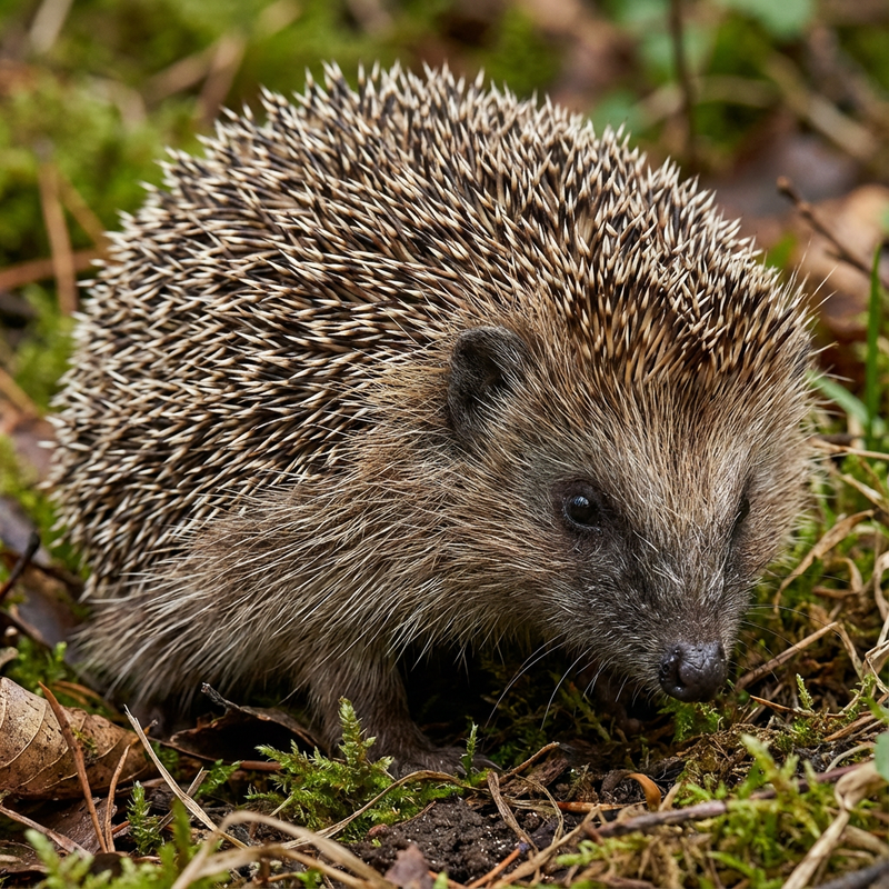 Braunbrust- oder Westigel (Erinaceus europaeus), KI-Illustration
