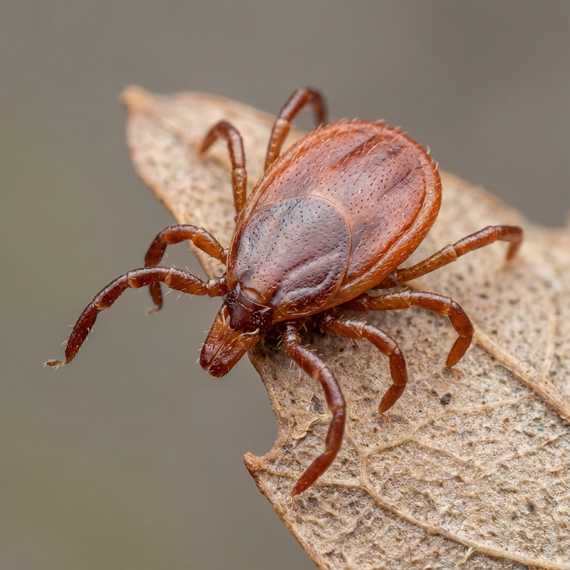 Braune Hundezecke (Rhipicephalus sanguineus), KI-Illustration
