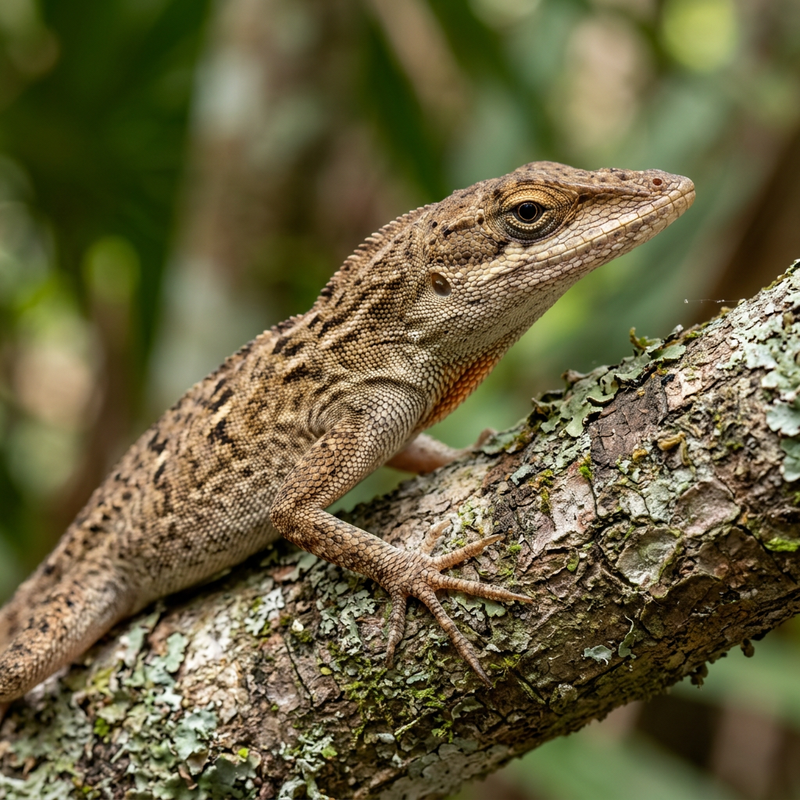 Brauner Anolis (Anolis sagrei), KI-Illustration