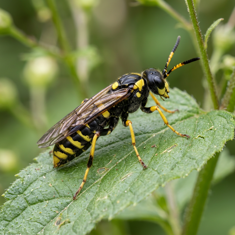 Braunwurz-Blattwespe (Tenthredo scrophulariae), KI-Illustration