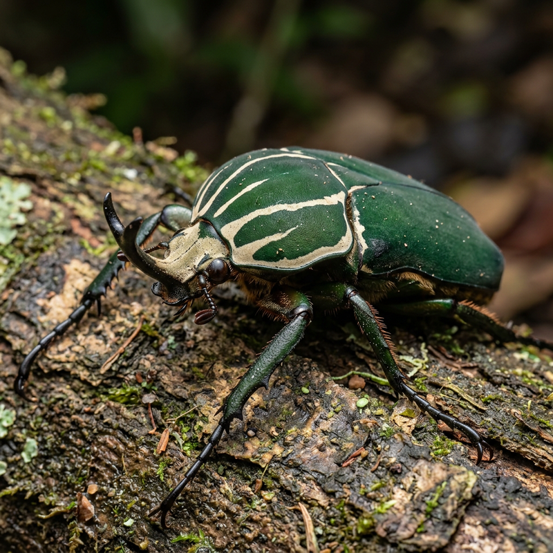 Breitrand-Rosenkäfer (Mecynorhina torquata), KI-Illustration