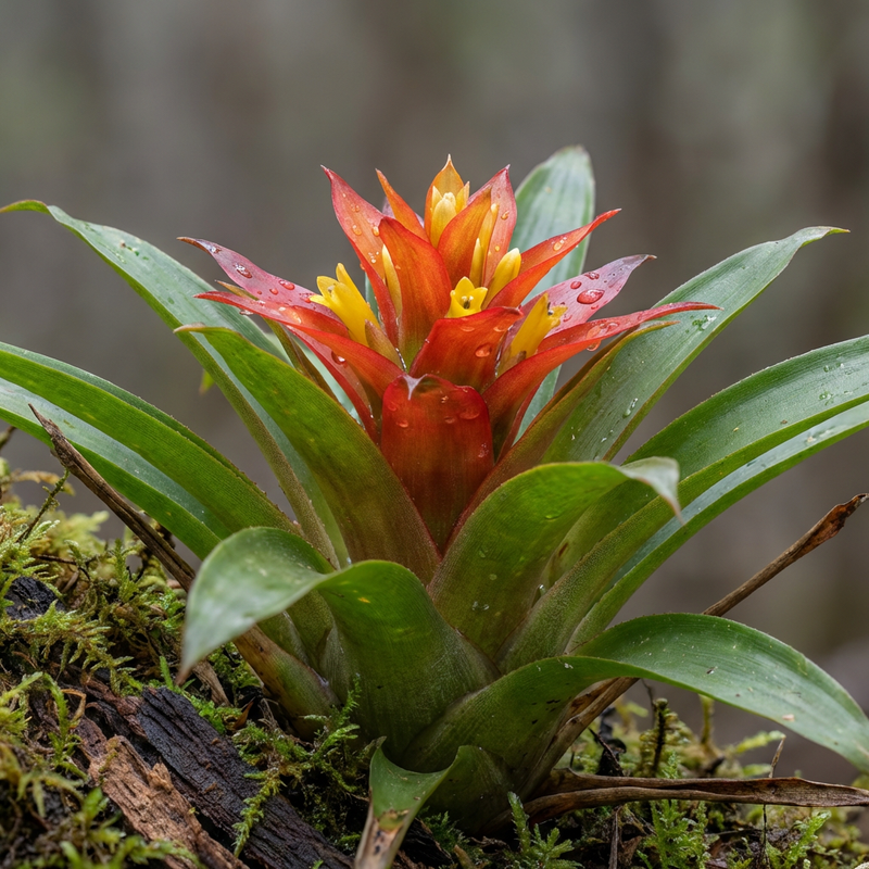 Bromelien (Guzmania), KI-Illustration