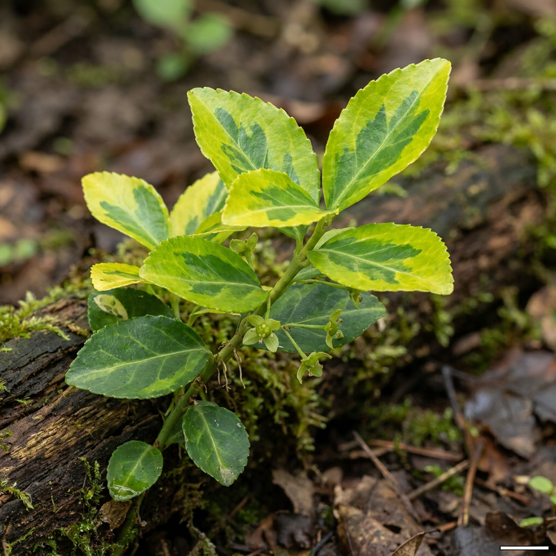 Buntblättrige Kriechspindel (Euonymus fortunei), KI-Illustration