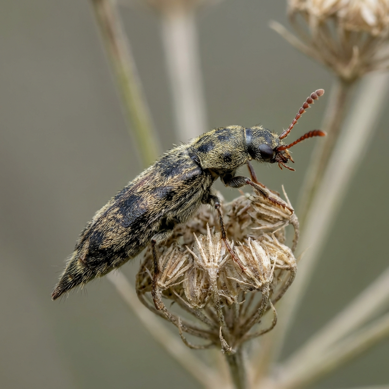 Bunter Stachelkäfer (Variimorda villosa), KI-Illustration