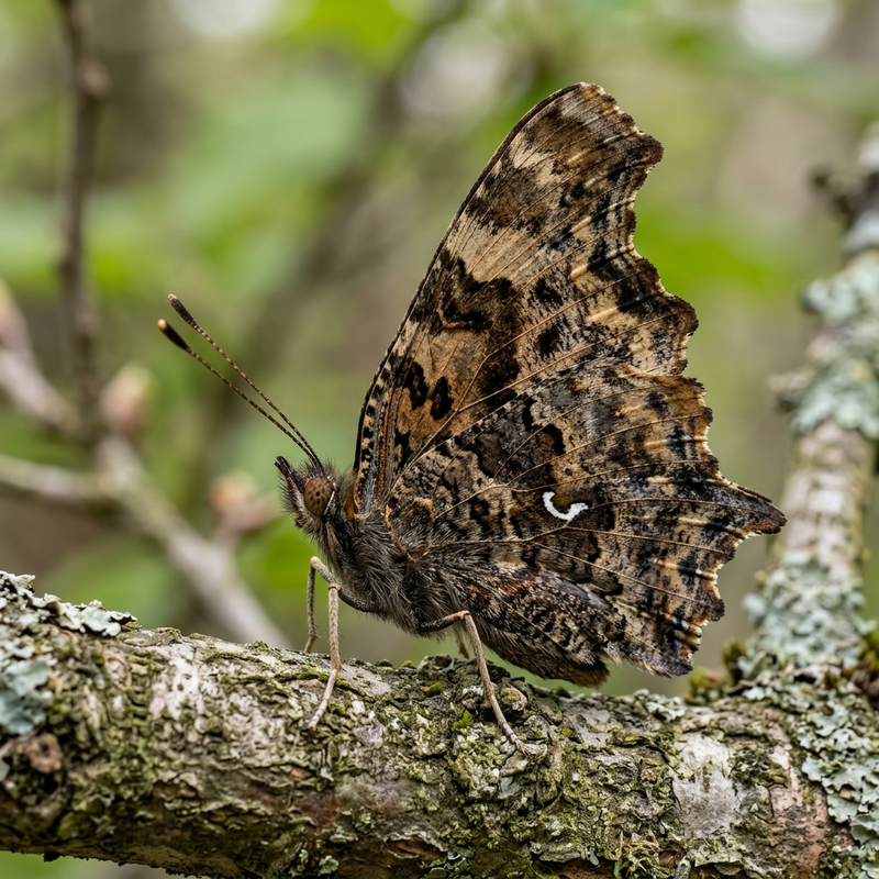 C-Falter (Polygonia c-album), KI-Illustration