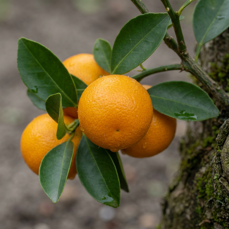 Calamondin-Orange (Citrus microcarpa), KI-Illustration