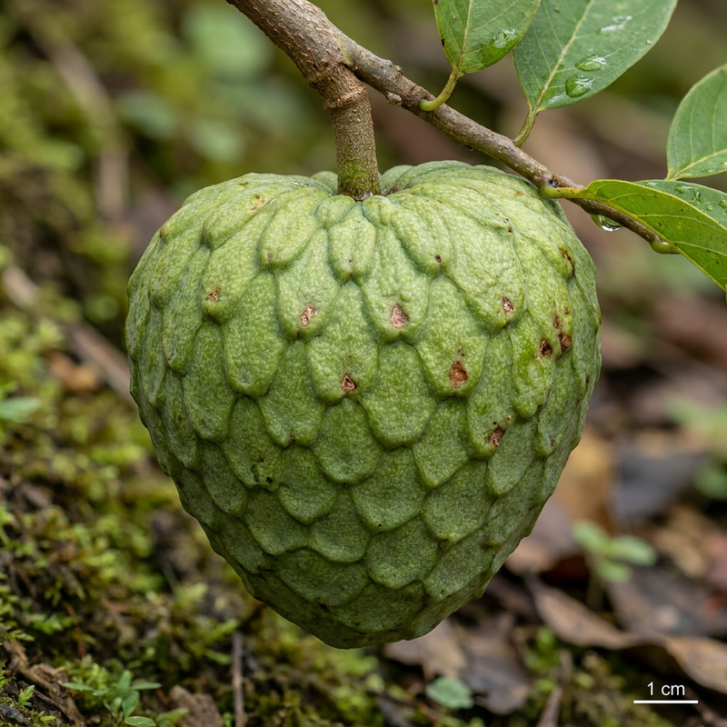 Cherimoya (Annona cherimola), KI-Illustration