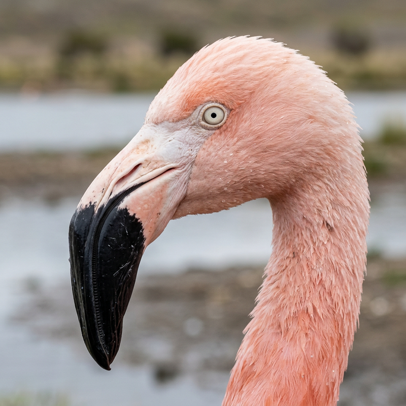 Chileflamingo (Phoenicopterus chilensis), KI-Illustration