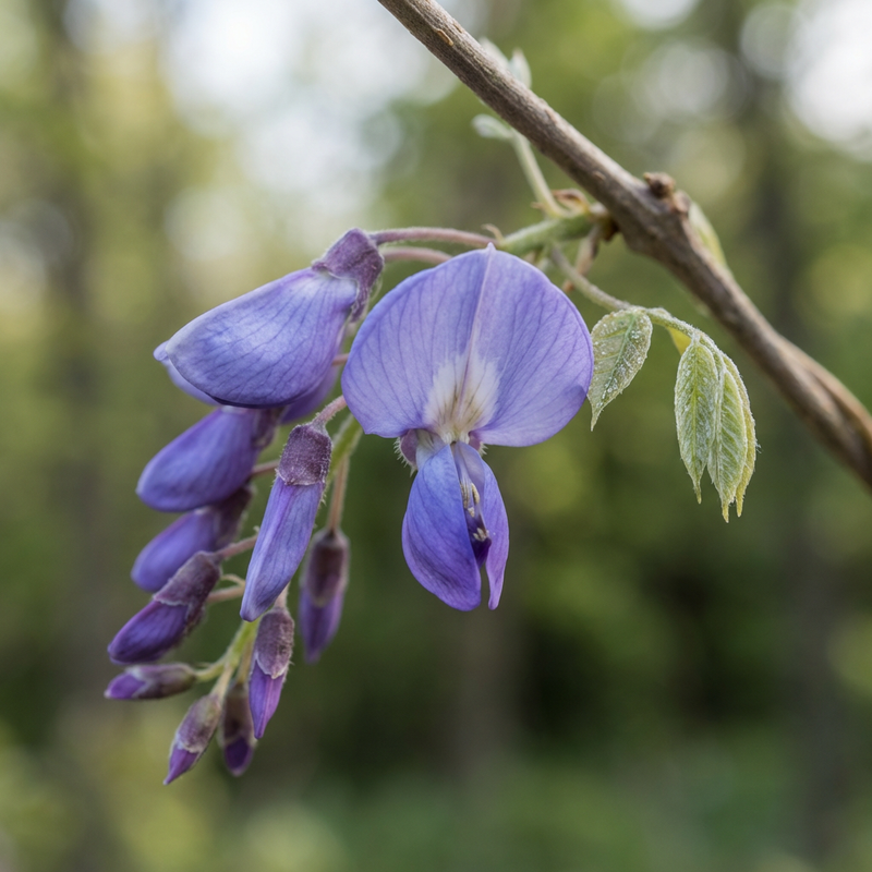Chinesischer Blauregen (Wisteria sinensis), KI-Illustration