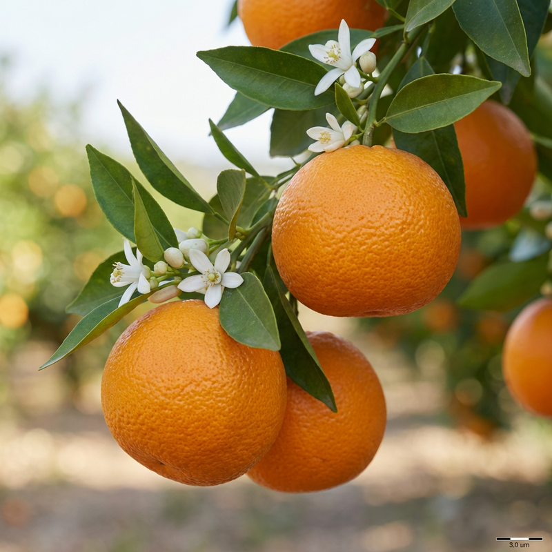 Clementinenbaum (Citrus clementina), KI-Illustration