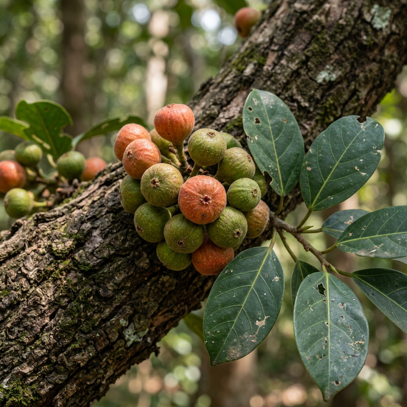 Cluster-Feige (Ficus racemosa), KI-Illustration