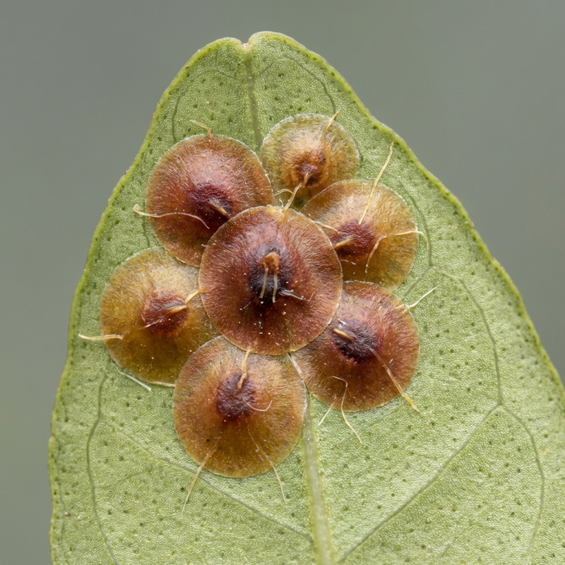 Dictyospermumschildlaus (Chrysomphalus dictyospermi), KI-Illustration