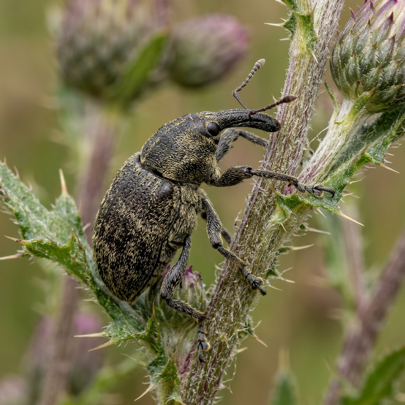 Distelrüssler (Larinus), KI-Illustration