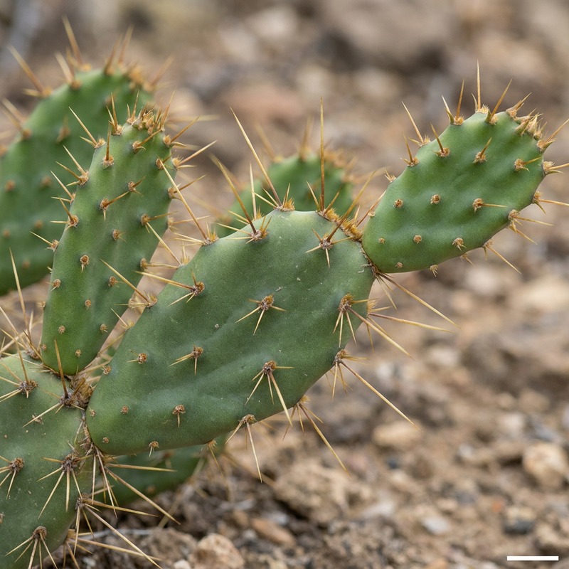 Drohender Feigenkaktus (Opuntia monacantha), KI-Illustration