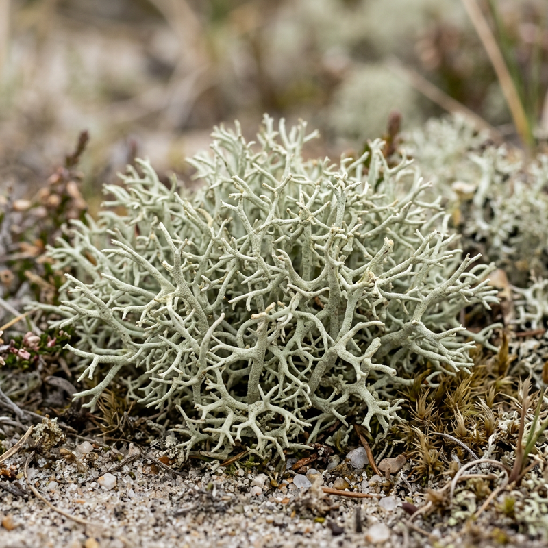 Dünen-Rentierflechte (Cladonia portentosa), KI-Illustration