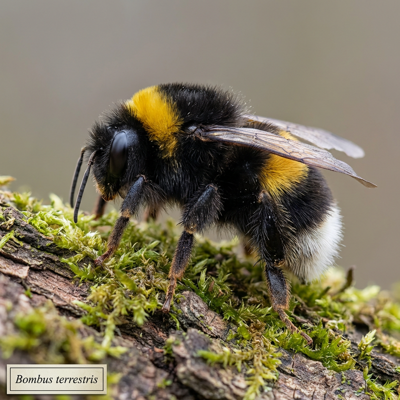 Dunkle Erdhummel (Bombus terrestris), KI-Illustration
