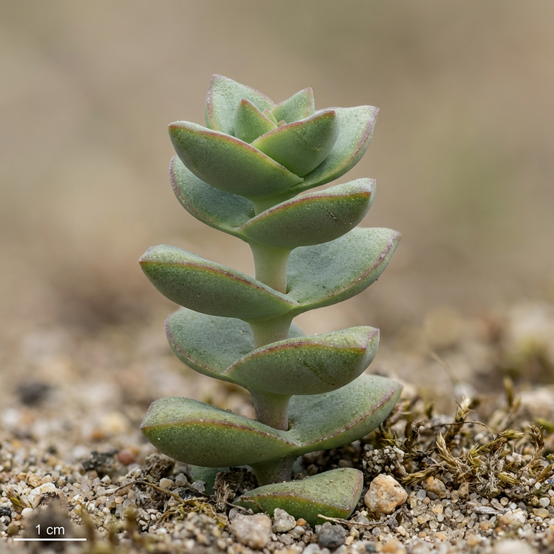 Durchwachsenes Dickblatt (Crassula perforata), KI-Illustration