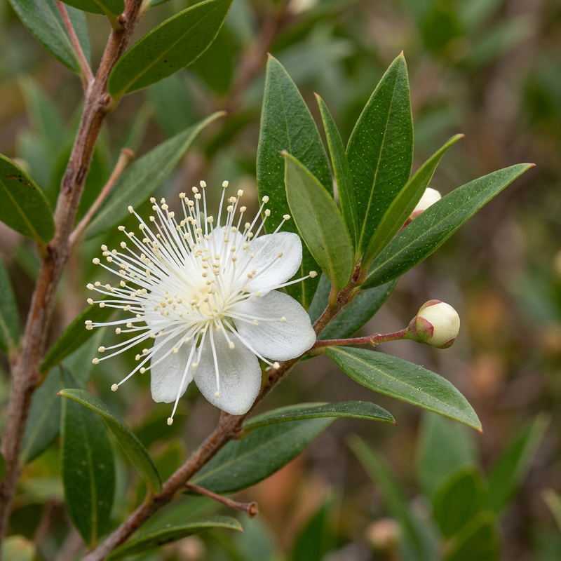 Echte Myrte (Myrtus communis), KI-Illustration