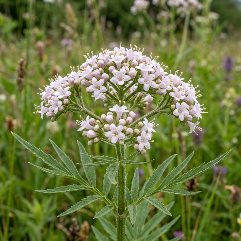 Echter Baldrian (Valeriana officinalis), KI-Illustration