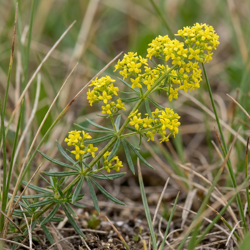 Echtes Labkraut (Galium verum), KI-Illustration