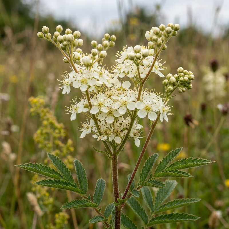 Echtes Mädesüß (Filipendula vulgaris), KI-Illustration
