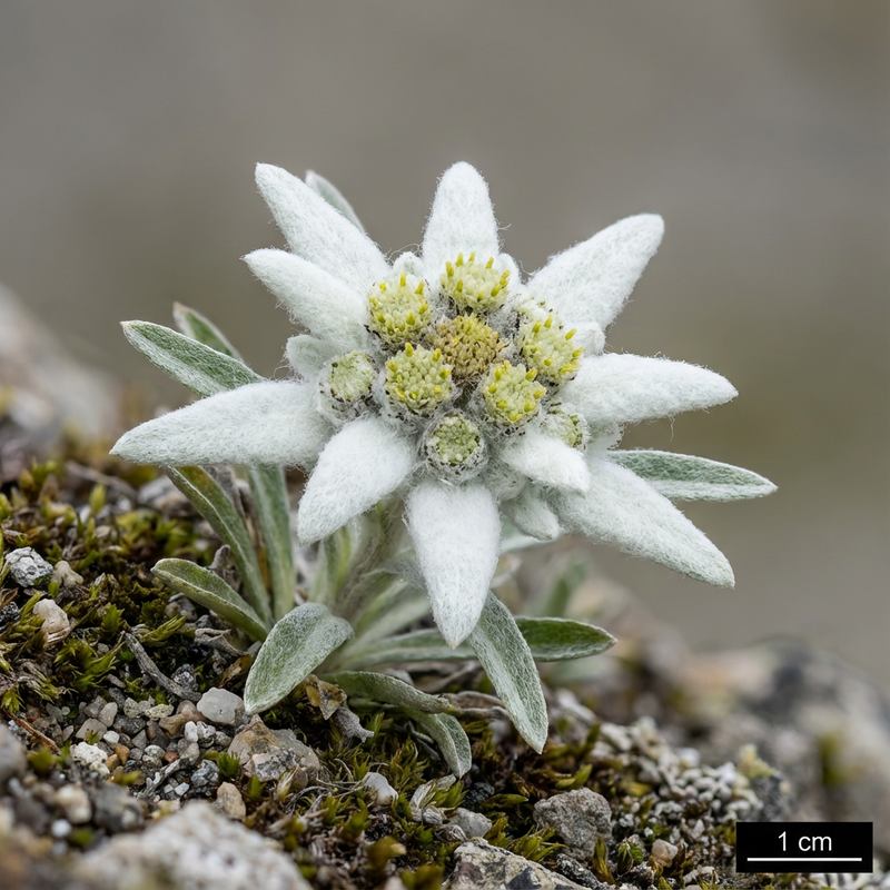 Edelweiss (Leontopodium alpinum), KI-Illustration