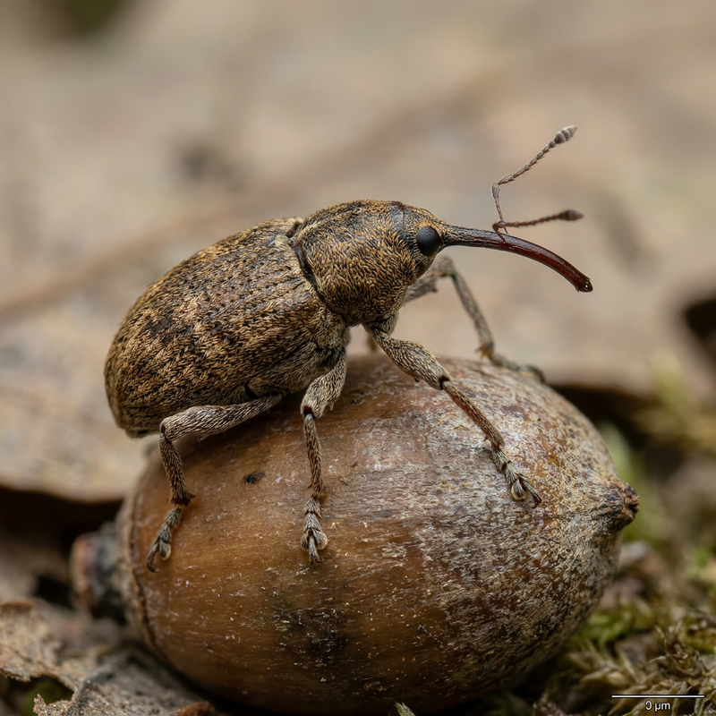 Eichelbohrer (Curculio glandium), KI-Illustration
