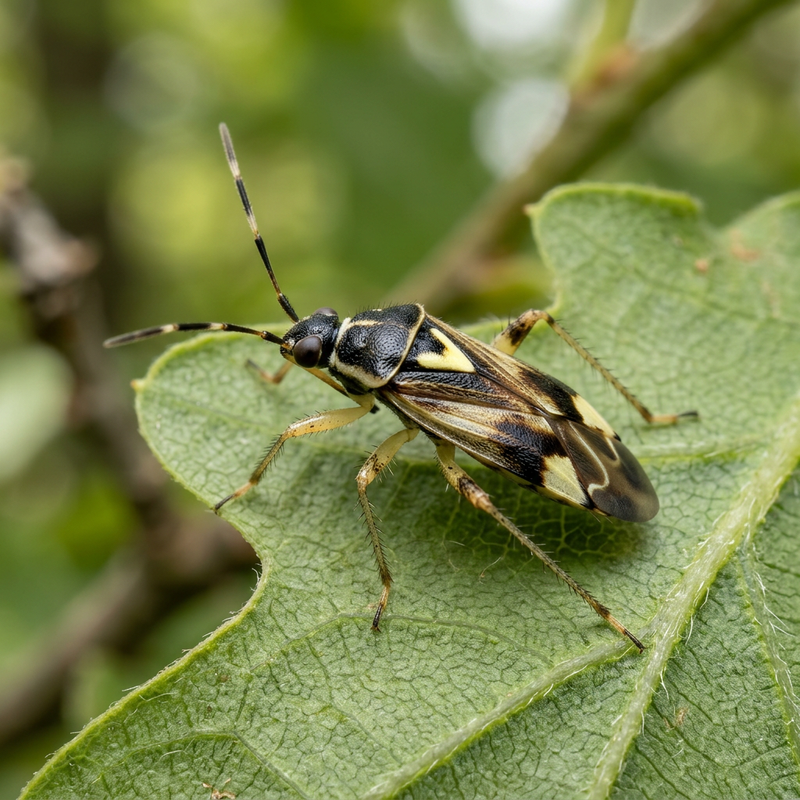 Eichen-Schmuckwanze (Cyllecoris histrionicus), KI-Illustration