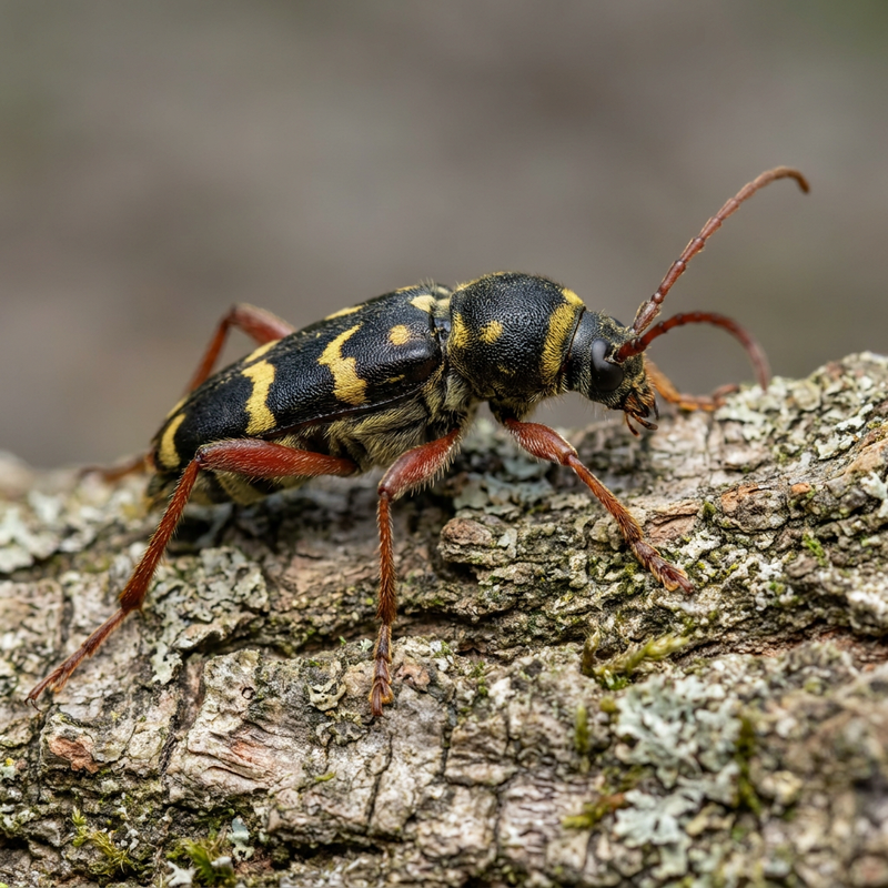 Eichen-Widderbock (Plagionotus arcuatus), KI-Illustration