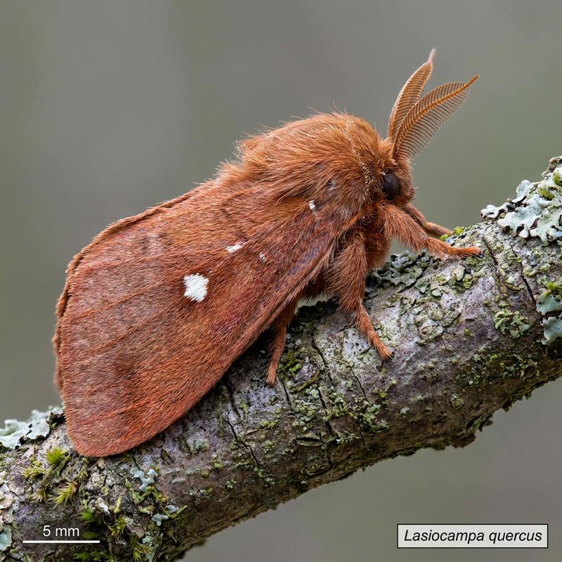 Eichenspinner (Lasiocampa quercus), KI-Illustration