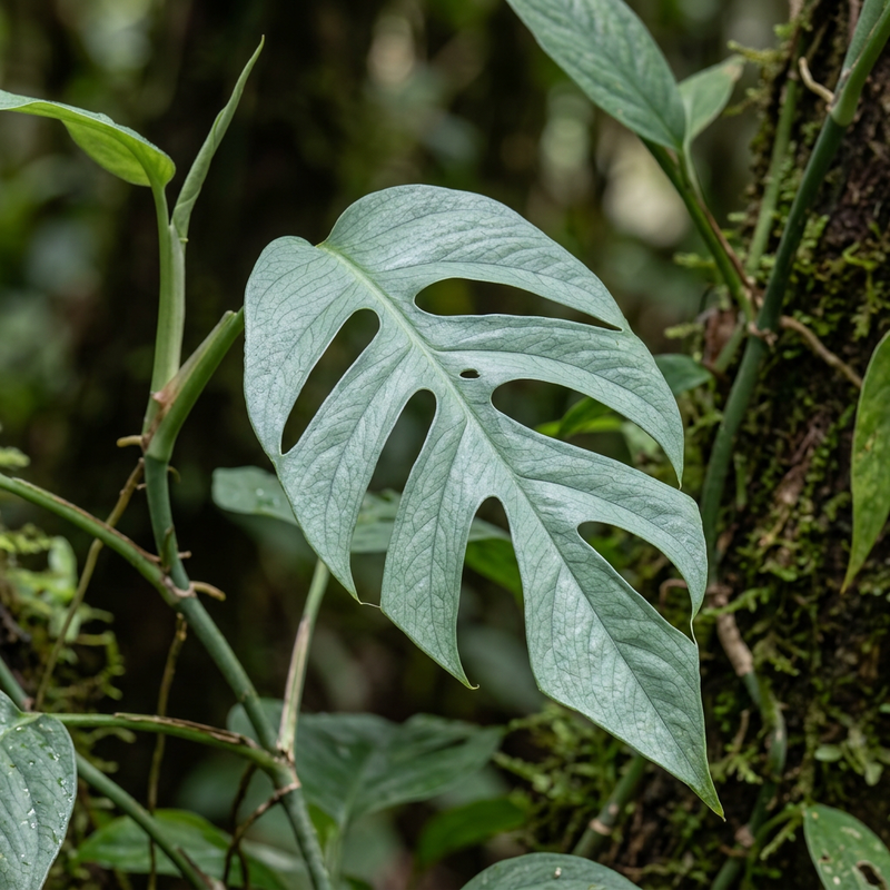 Epipremnum pinnatum 'Cebu Blue' (Epipremnum pinnatum), KI-Illustration