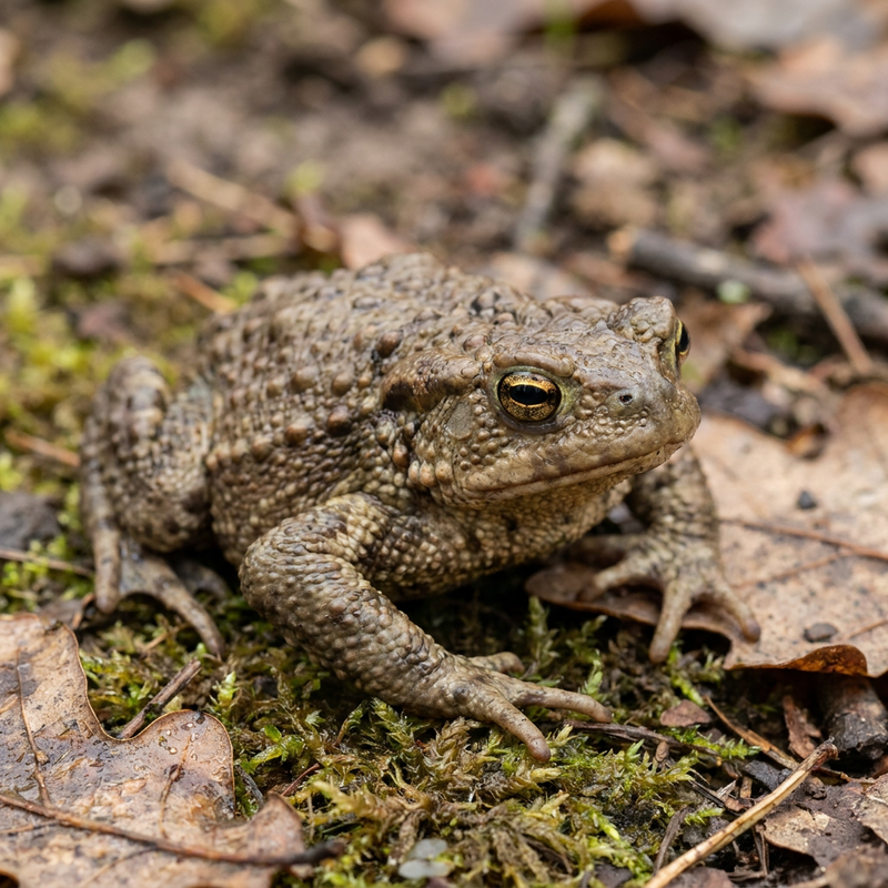 Erdkröte (Bufo bufo), KI-Illustration