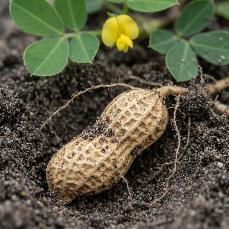 Erdnuss (Arachis hypogaea), KI-Illustration