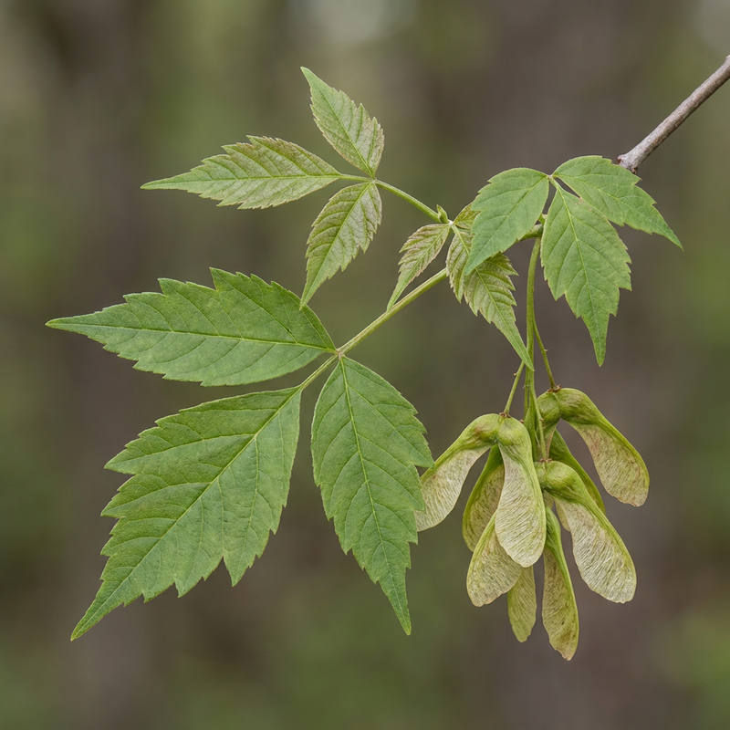 Eschen-Ahorn (Acer negundo), KI-Illustration