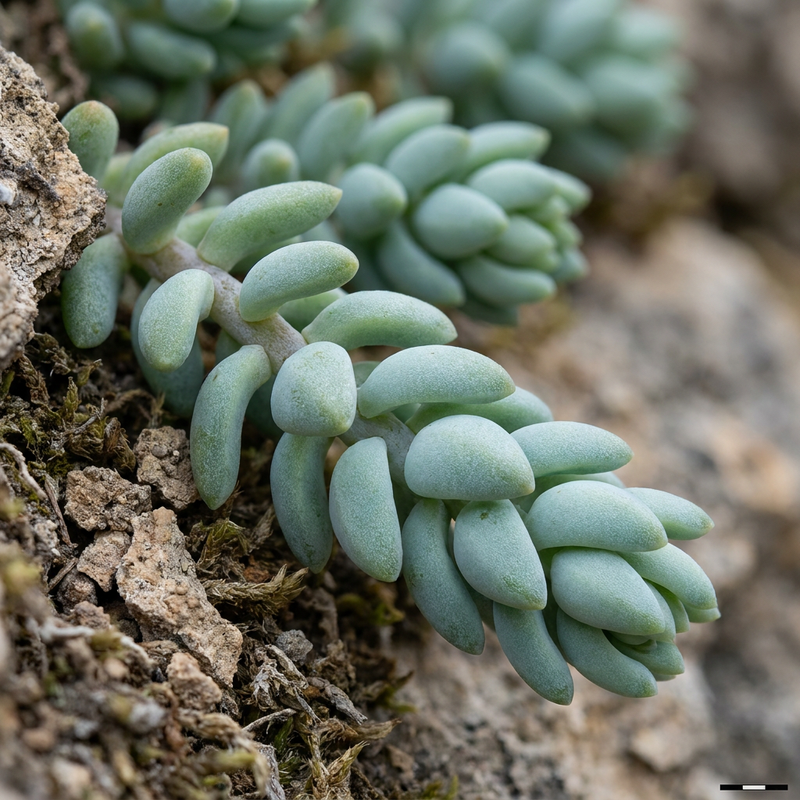 Eselsschwanz (Sedum morganianum), KI-Illustration