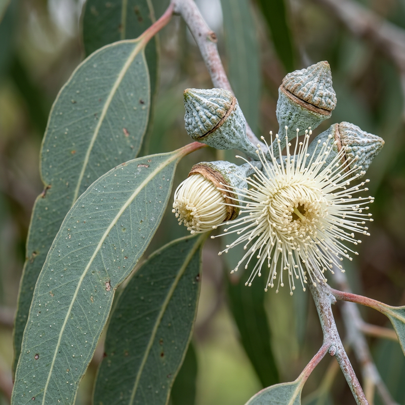 Eukalypten (Eucalyptus), KI-Illustration