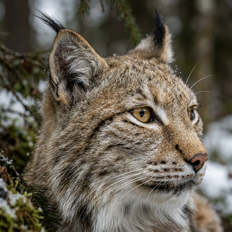 Eurasischer Luchs (Lynx lynx), KI-Illustration