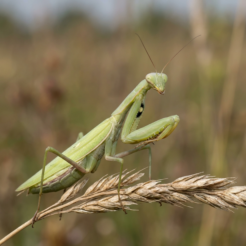 Europäische Gottesanbeterin (Mantis religiosa), KI-Illustration