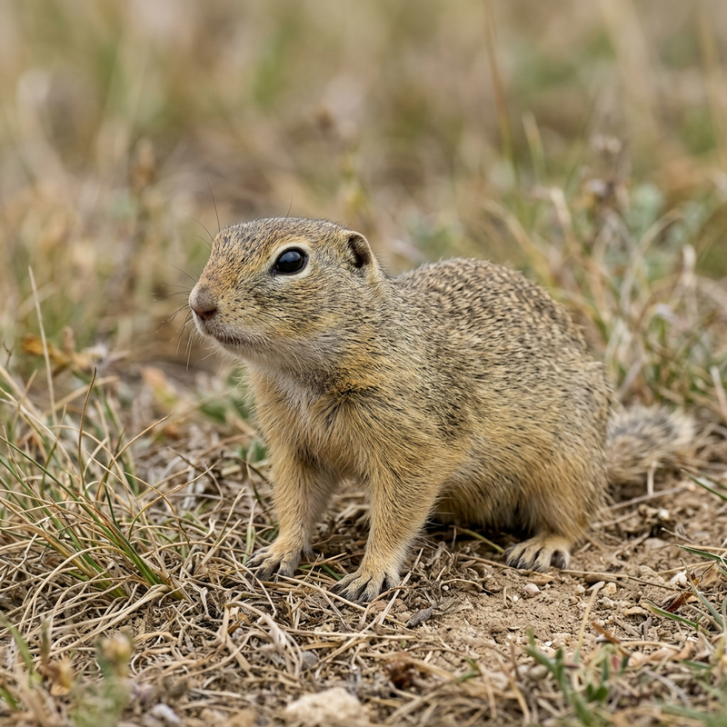 Europäischer Ziesel (Spermophilus citellus), KI-Illustration