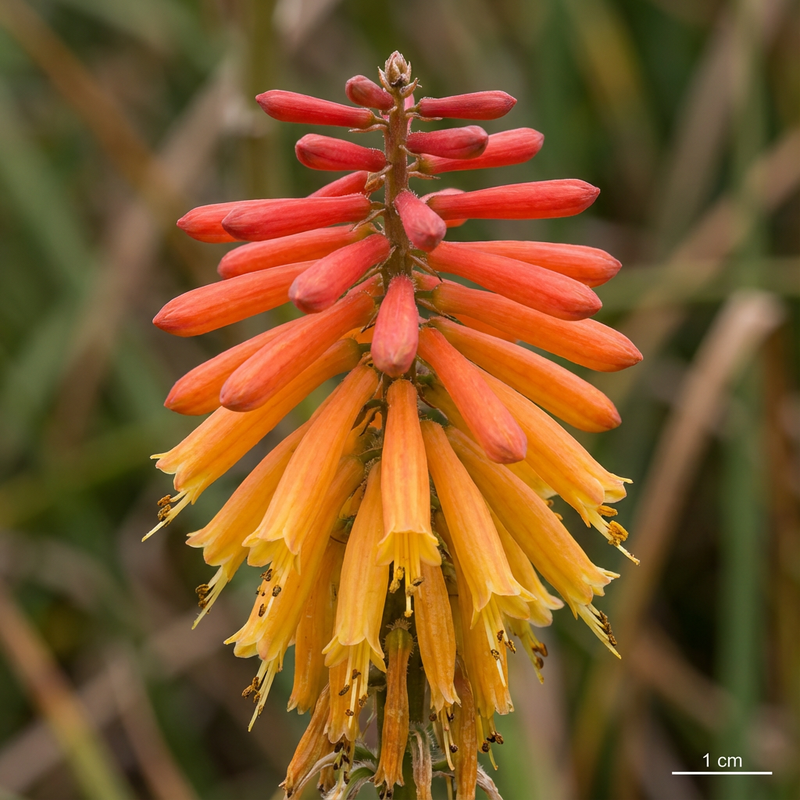 Fackellilie (Kniphofia uvaria), KI-Illustration