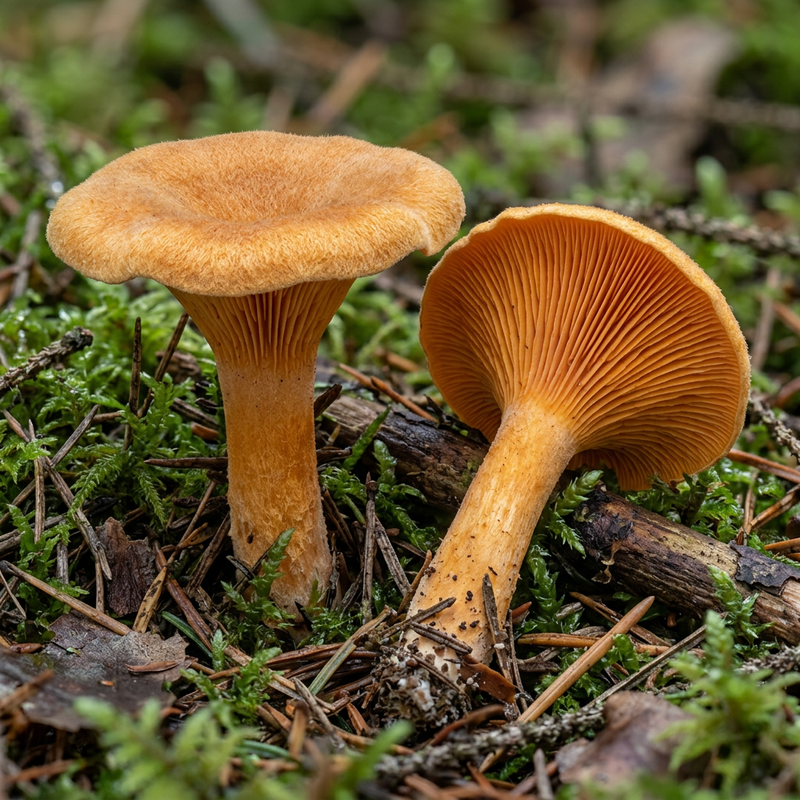 Falscher Pfifferling (Hygrophoropsis aurantiaca), KI-Illustration