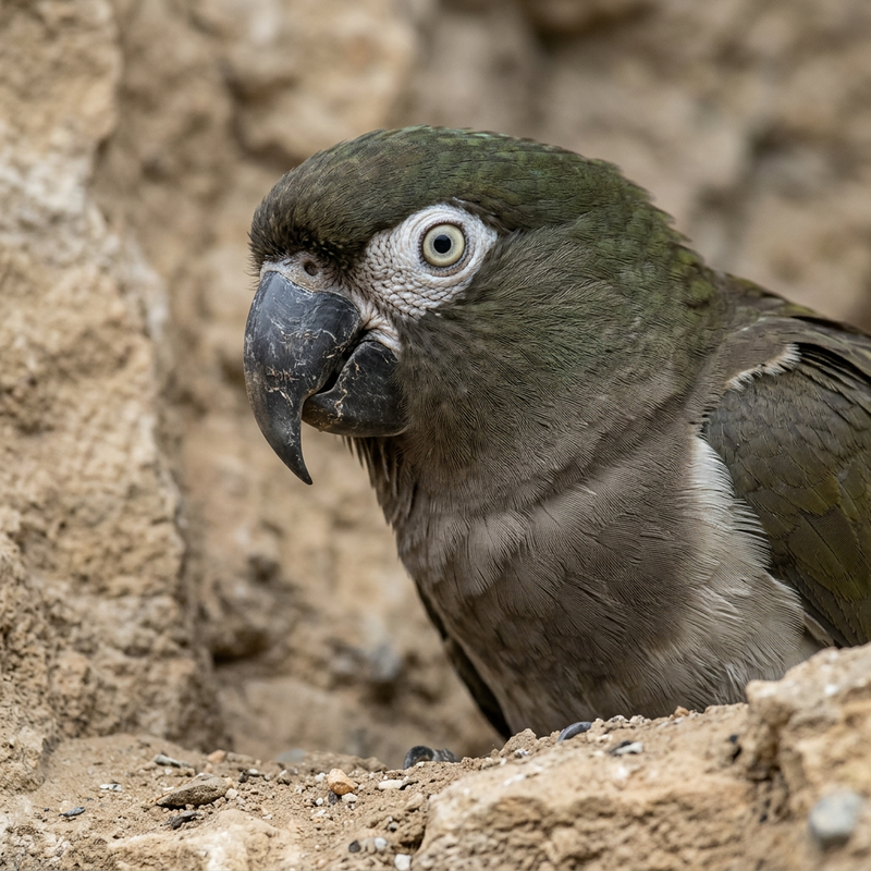 Felsensittich (Cyanoliseus patagonus), KI-Illustration