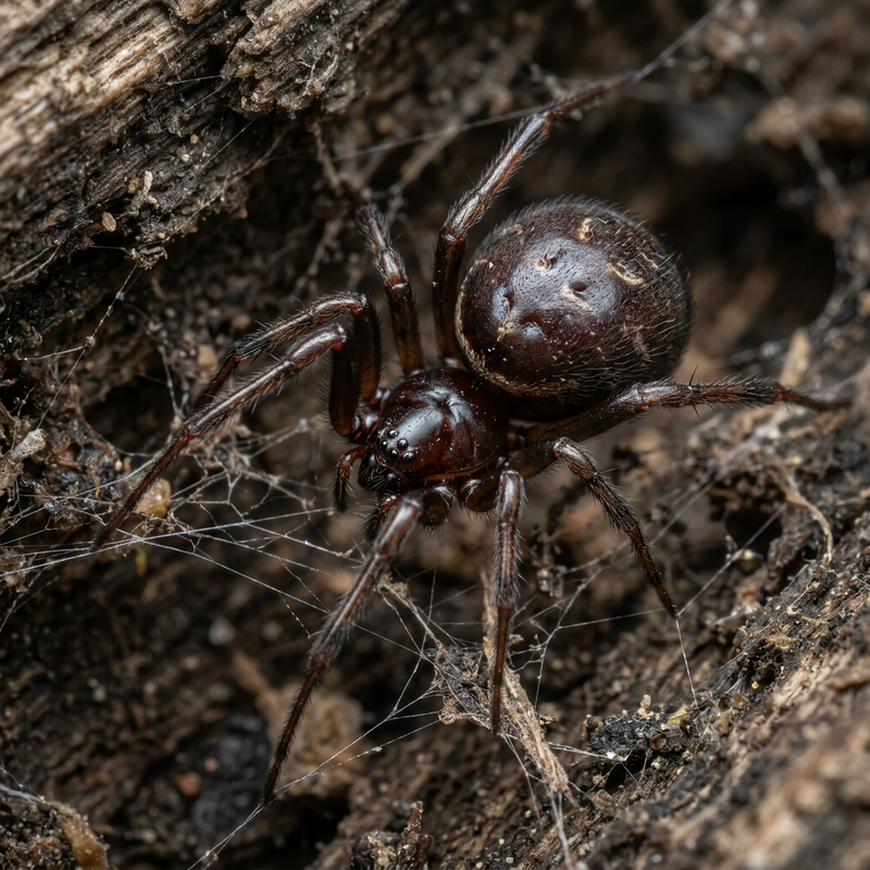 Fettspinne (Steatoda), KI-Illustration