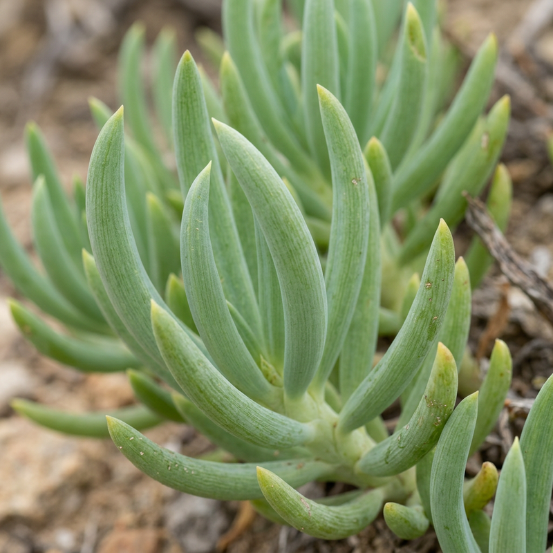 Finger-Greiskraut (Senecio barbertonicus), KI-Illustration