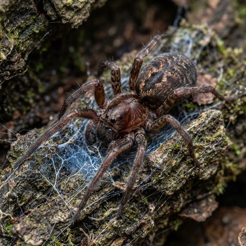 Finsterspinne (Gattung) (Amaurobius), KI-Illustration