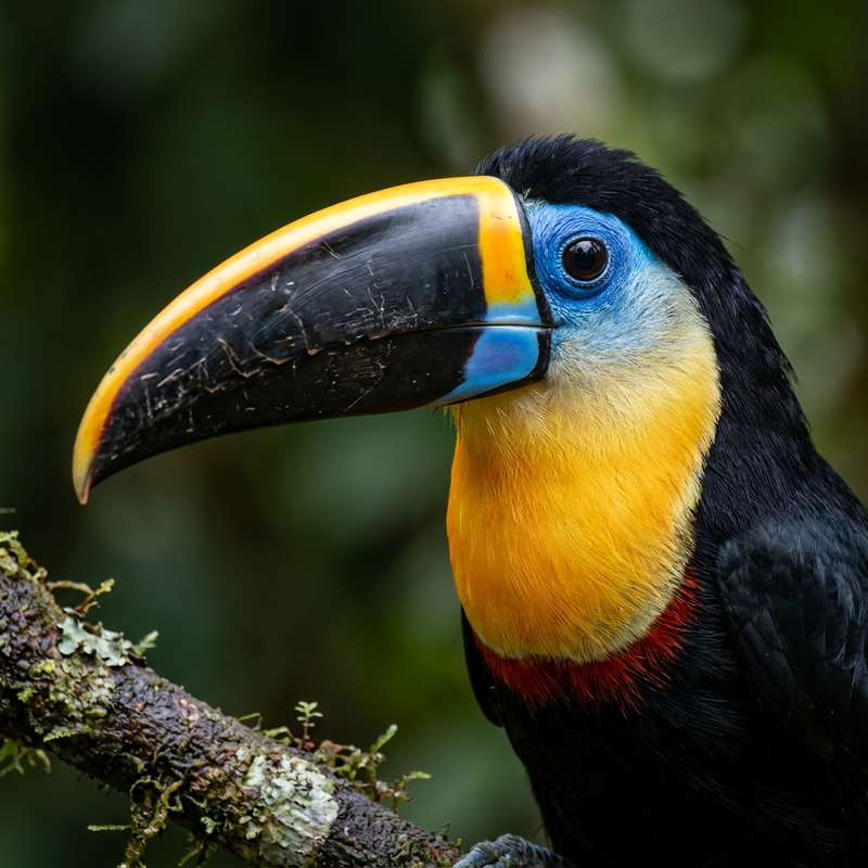 Fischertukan (Ramphastos vitellinus), KI-Illustration