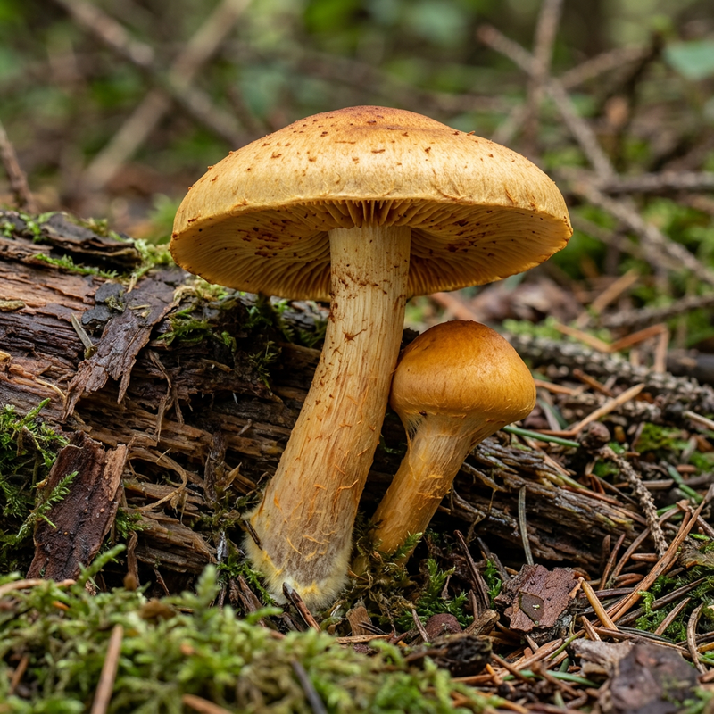Fleckenflüssiger Flämmling (Gymnopilus penetrans), KI-Illustration
